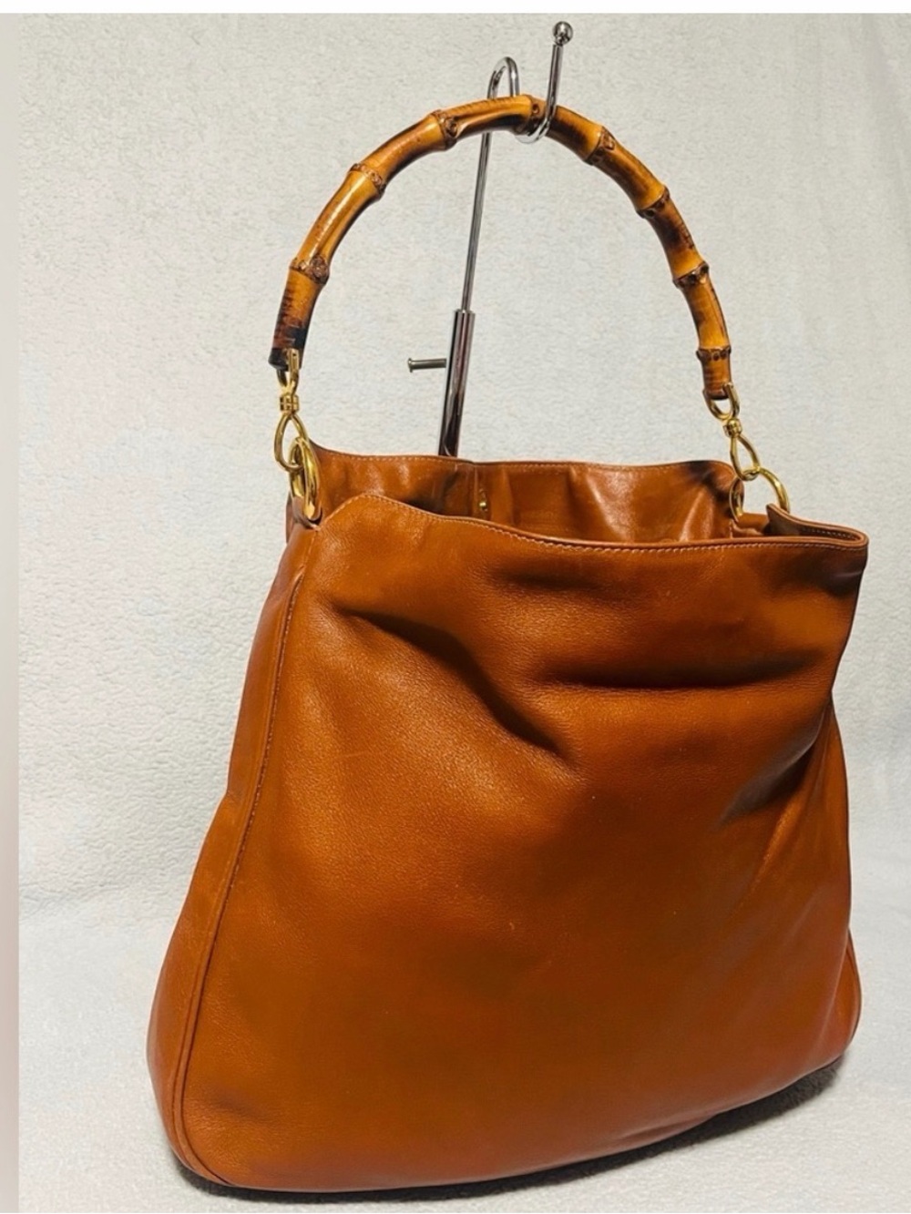 Gucci Vtg Bamboo Leather Shoulder Bag